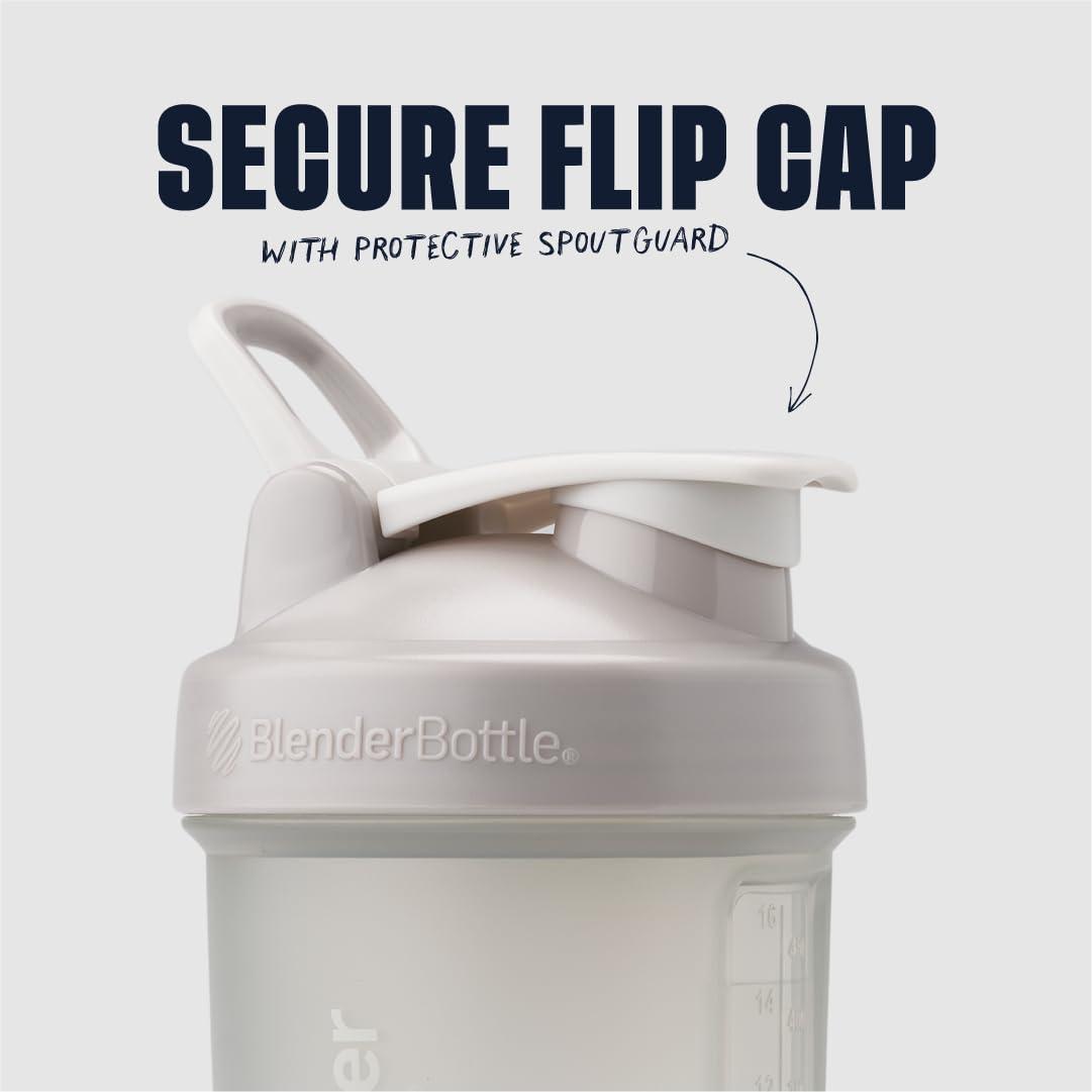 BlenderBottle BlenderBottle Shaker Bottle with Pill Organizer and Storage for Protein Powder, ProStak System, 22-Ounce, Smoke Grey