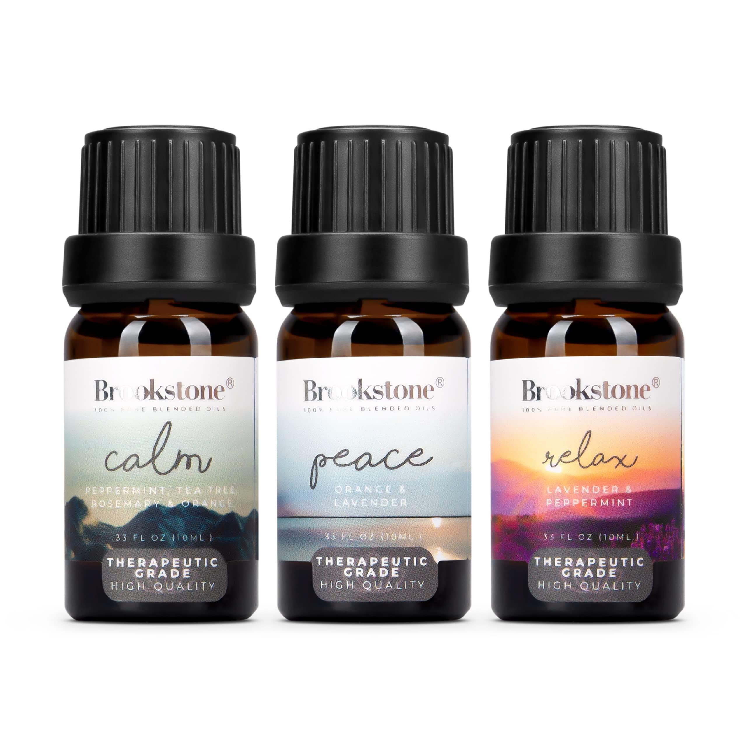 Brookstone Brookstone Essential Oil Blends Sleep Collection | Organic Essential Oil Set for Aromatherapy Diffuser, Massage Oil and Candle Scents | 3-Pack 10ml Bottles