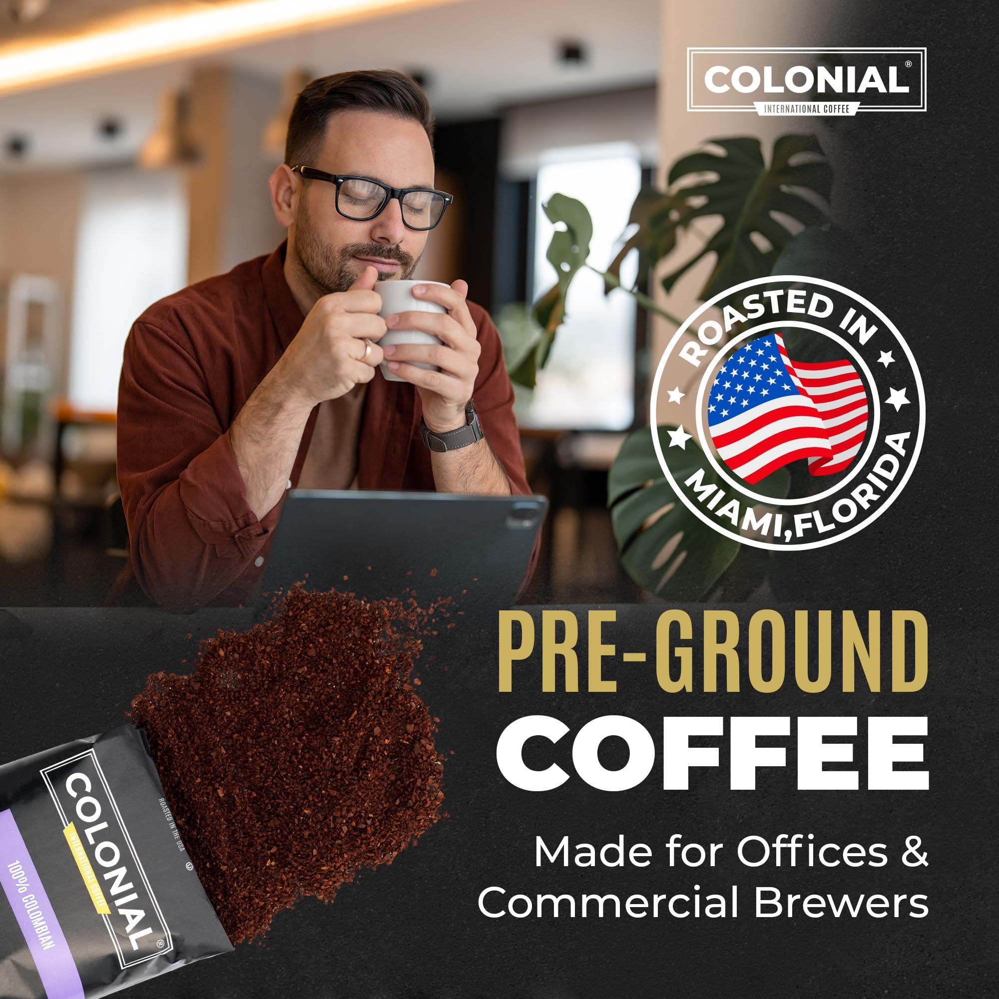 COLONIAL INTERNATIONAL COFFEE Colonial Coffee Packets, Pre Ground Coffee Packs, Assorted Variety Pack, Medium & Dark Roast Blends, Bulk Single Pot Bags for Drip Coffee Makers, (2.5 oz Bags, Pack of 12)