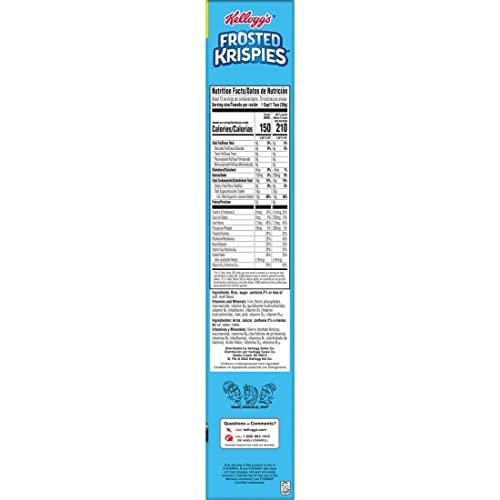 Rice Krispies Frosted Krispies Cold Breakfast Cereal, Kids Snacks, Baking Marshmallow Treats, Family Size, Original, 17.1oz Box (1 Box)