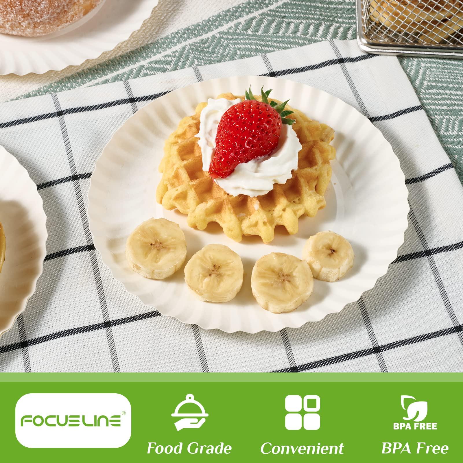 FOCUSLINE FOCUSLINE 6 Inch White Paper Plates 500 Count, Uncoated Paper Plates, Everyday Disposable Dessert Plates 6" Paper Plate Bulk, Pack of 500 Count