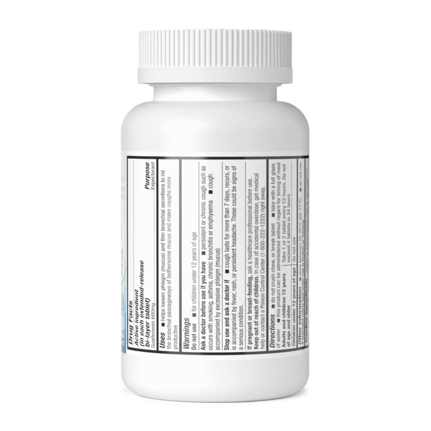 HealthA2Z HealthA2Z Mucus Relief | Guaifenesin 600 mg | 12 Hour | No Benzene | Expectorant | Relieves Chest Congestion | Thins and Loosens Mucus | Extended Release (150 Counts)