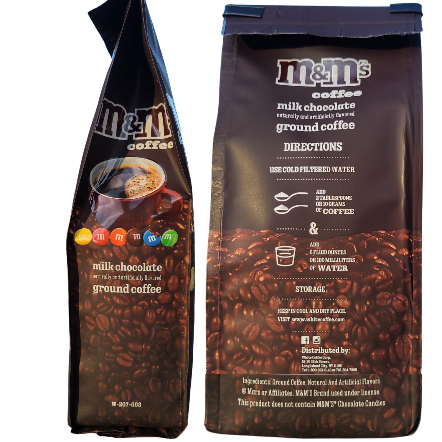 Brightest Place Candy Bar Flavored Ground Coffee Chocolate Caramel Cookie Variety Pack Beverage Bundle with Brightest Place Clean Up Cloth and Snickers, M&Ms, and Twix Flavor Drink 3 Bags 10 ounce