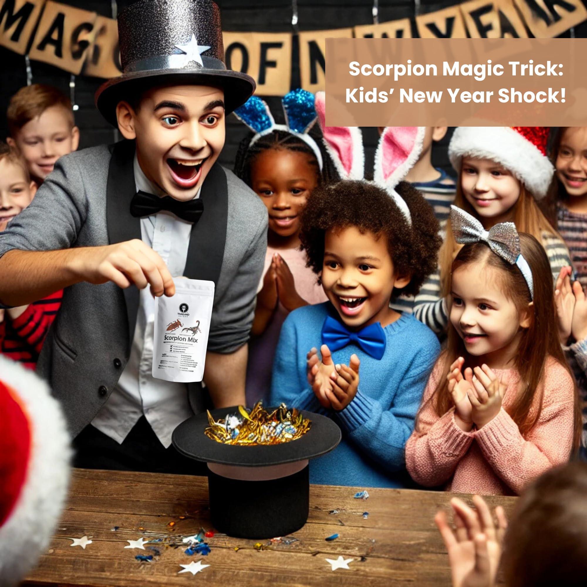 Thailand Unique Thailand Unique Scorpion Mix - 2 Pieces with Asian Forest and Giant Water Scorpion, Dehydrated Edible Insects for Humans, Nutritious Bugs Superfood Weird Unusual Snack Gift