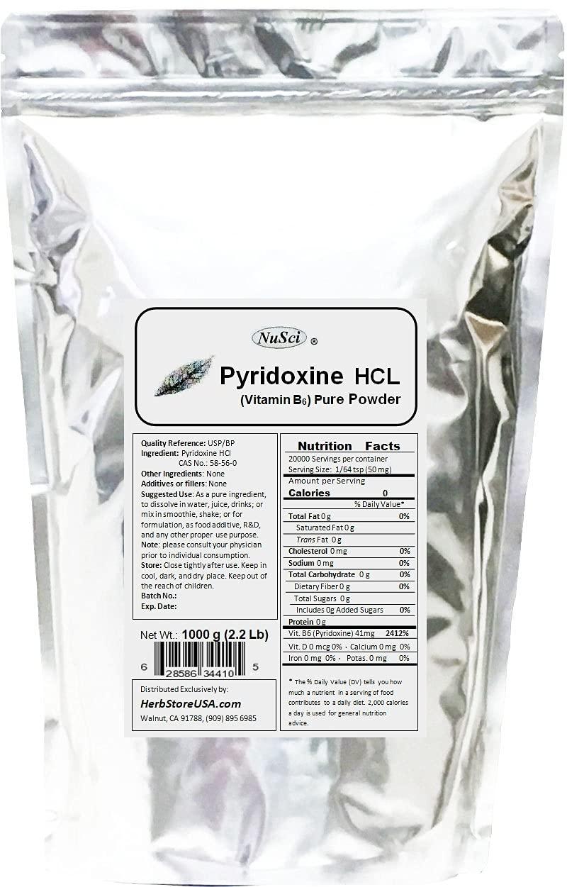 NuSci NuSci Pyridoxine HCl Vitamin B6 Pure Powder 100g (3.52oz)