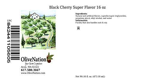 OLIVENATION OliveNation Black Cherry Super Flavor, Concentrated Flavoring for Candy, Chocolates, Baked Goods, Beverages, Non-GMO, Gluten Free, Kosher, Vegan - 16 ounces