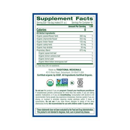 Traditional Medicinals Traditional Medicinals Organic Fair Trade Certified Nighty Night Herbal Tea 16 Count (Pack of 6)