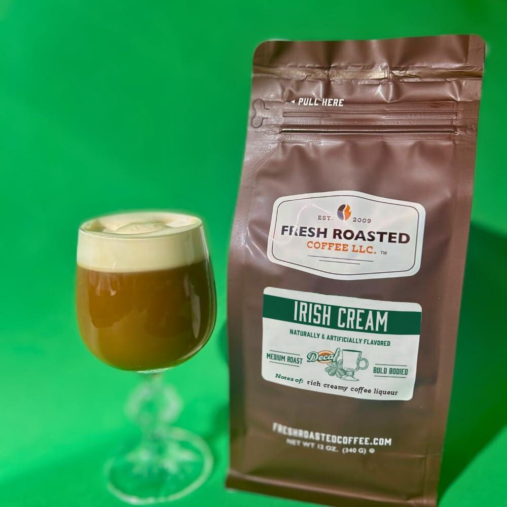Fresh Roasted Coffee Fresh Roasted Coffee,Decaf Irish Cream Flavored Coffee, 2 lb (32 oz), Medium Roast, Kosher, Ground