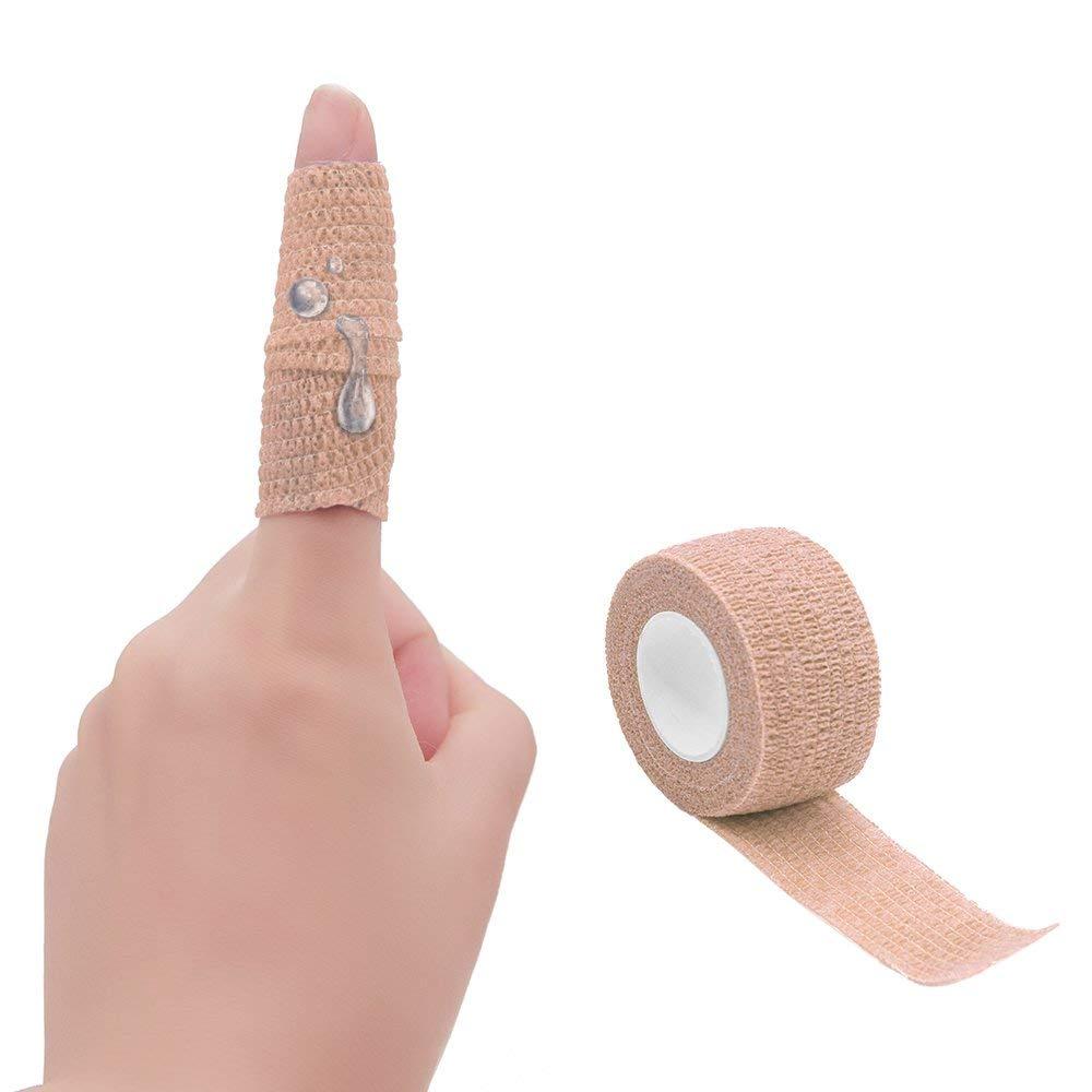 GooGou GooGou Self Adhesive Wrap Bandage Cohesive Bandage Breathable Self Adherent Wrap for Sprain Swelling and Soreness on Wrist and Ankle 10PCS 1 in X 14.7 ft (Green)