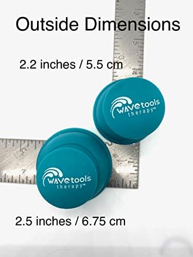 Wavetools Therapy \"Riptide\" Sport Cupping set of 4 push cups in case by Wavetools Therapy ideal for dynamic cupping, two suctions strengths