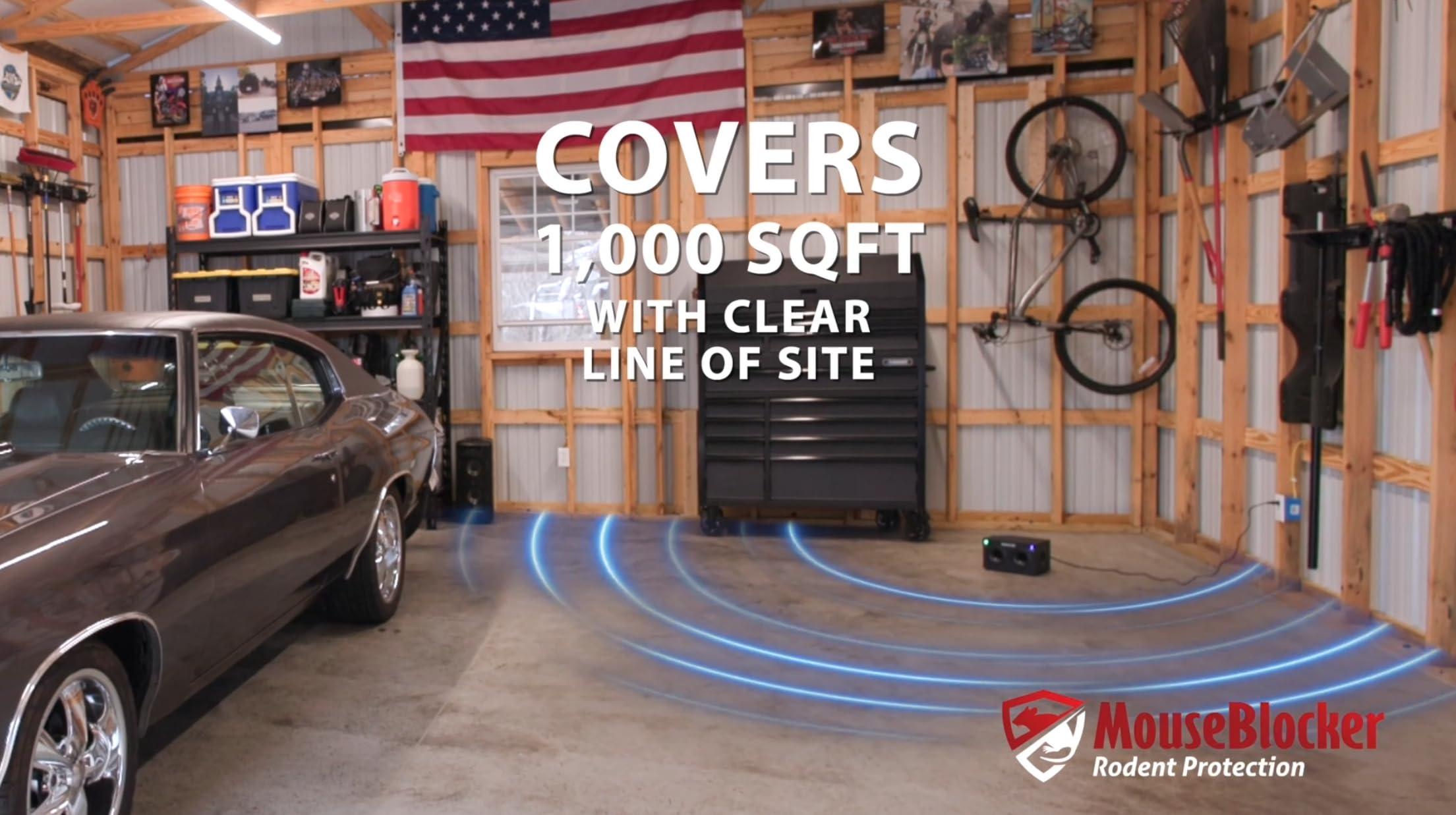 MouseBlocker MouseBlocker 1000x Powerful Plug-in Ultrasonic Mouse and Rodent Deterrent for Buildings, Garages, Attics and More. Works with All Rodents. Ultrasonic Rodent Repeller, Band