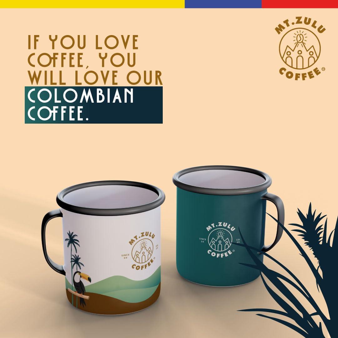 MT. ZULU COFFEE Mt. Zulu Colombian Supremo Ground Coffee, Medium Roast, Gourmet 83.5 Cupping Score, Hand-Roasted at Origin, 100% Arabica, Balanced Cup, 12 oz Bag