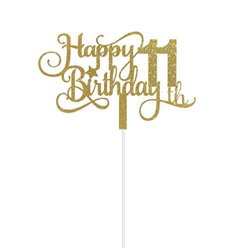 ALPHA K ALPHA K GG 11th Birthday Cake Topper, Happy 11th Birthday Cake Topper, 11th Birthday Party