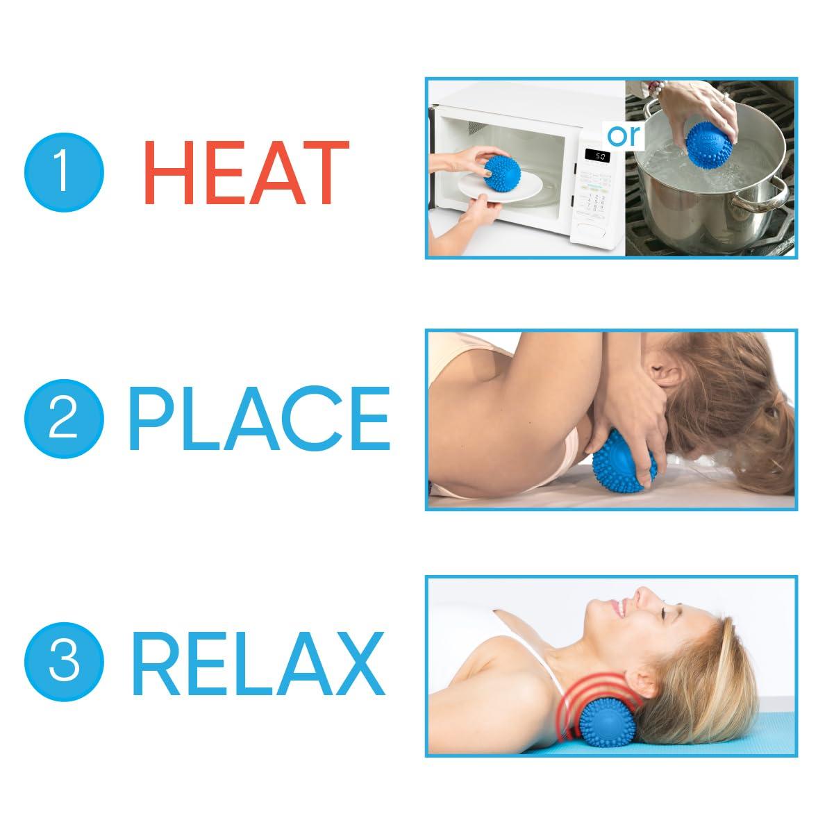 Dr. Cohen's acuball Dr. Cohens Heatable Deep Tissue Massage Ball - acuBall Trigger Point Massage Therapy for Myofascial Release and Exercise - Effective Back Massager Ball for Targeted Pain Relief