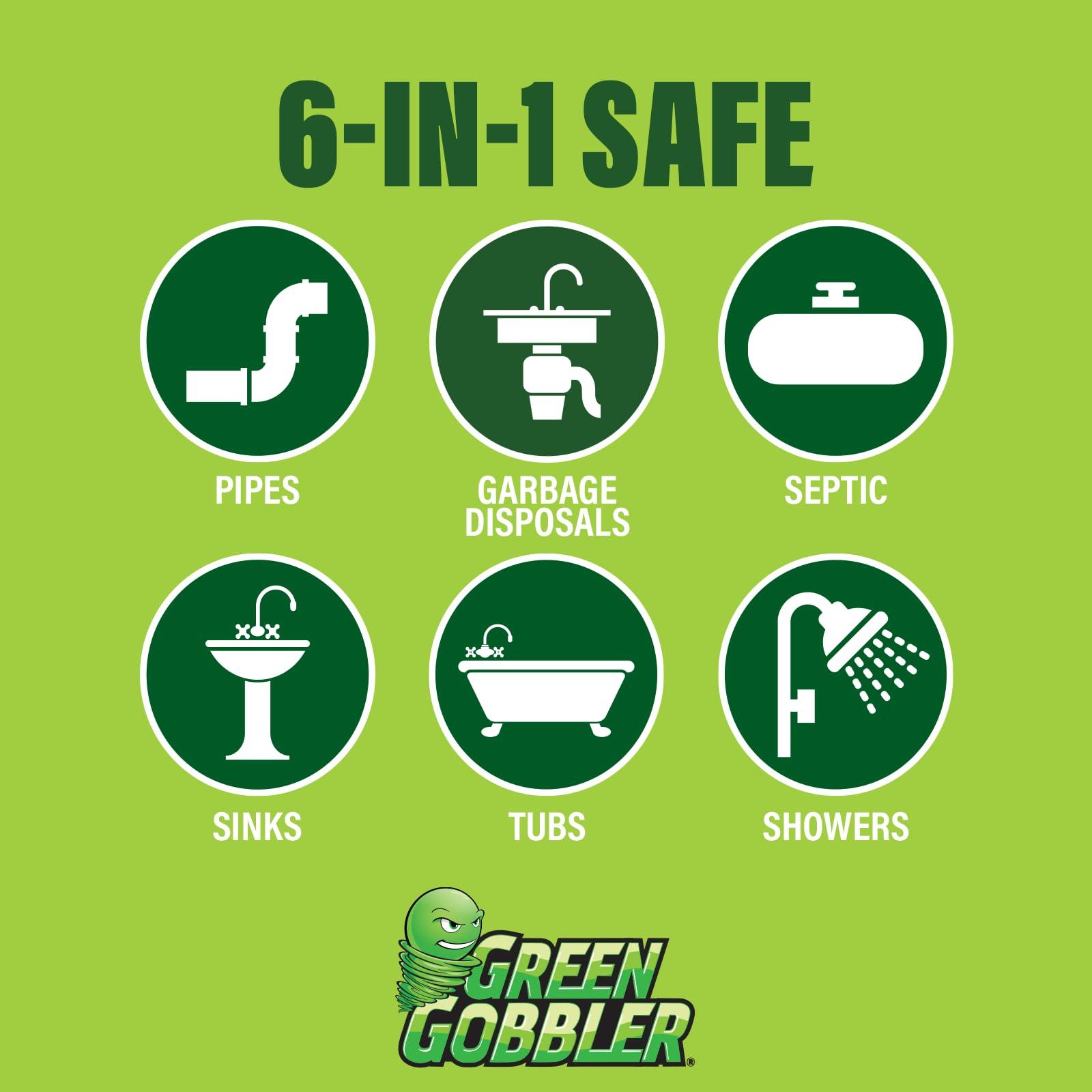 Green Gobbler Green Gobbler Fruit Fly Killer+ - Kills Fruit Flies, Drain Flies & Sewer Flies, Gel Treatment for Use in Sinks & Pipes - Safe for Septic Systems, 32oz - Up to 8 USES (2 Pack)