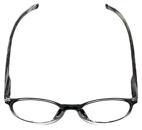 Calabria Calabria R770 Designer Unisex Oval Reading Glasses Black Clear Fade + 3.50 57 mm