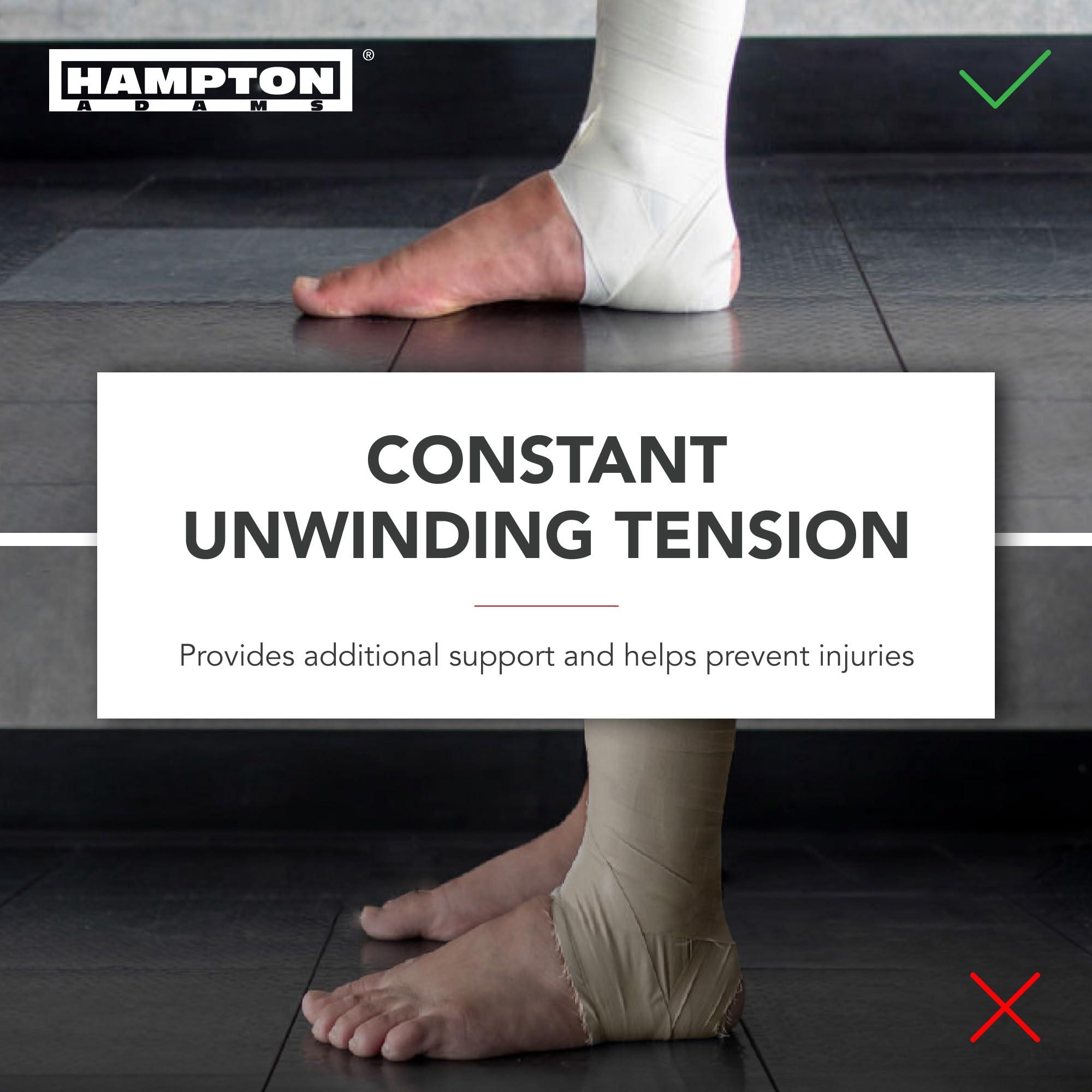 Hampton Adams Hampton Adams | As Seen on Shark Tank | Original Sports Medical Athletic Tape (8-Pack) | 45ft Rolls | No Sticky Residue Easy Tear | for Athletes Trainers First Aid Injury Wrap | Ankles Wrist (White)