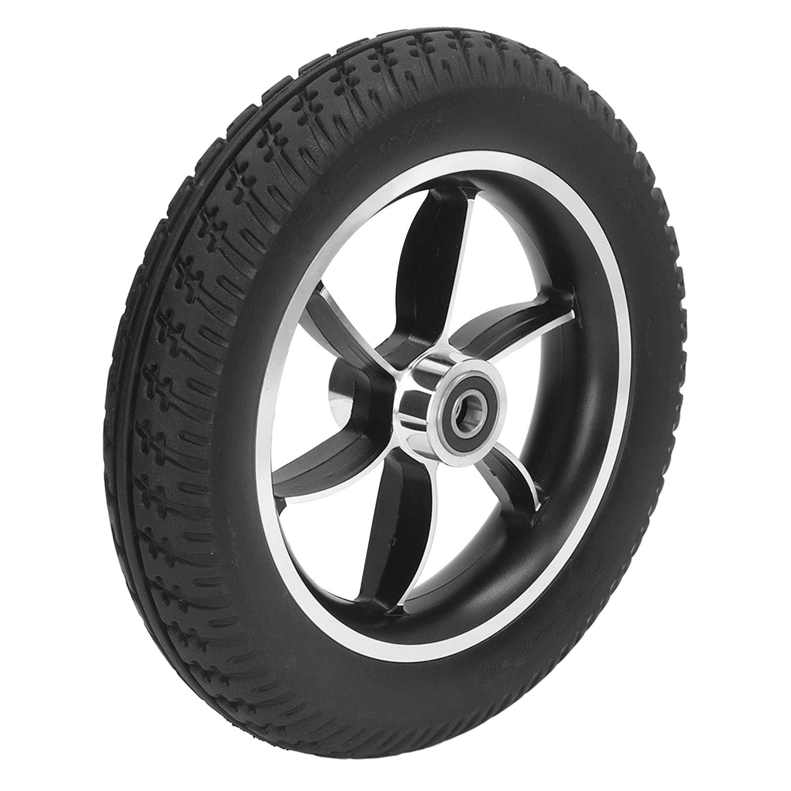 Agatige Wheelchair Wheel, 10 Inch Replacement Wheelchair Wheels Black PU Wheelchair Front Wheels Casters Rollers Wheels Anti-Slip Rollator Walker Replacement for Rollator Trolley