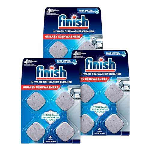 Finish Finish Dishwasher Cleaner Tablets, 12 count, Hygienically Cleans Hidden Grease, Use in Normal Cycle, Lemon Scented, 12 Month Supply
