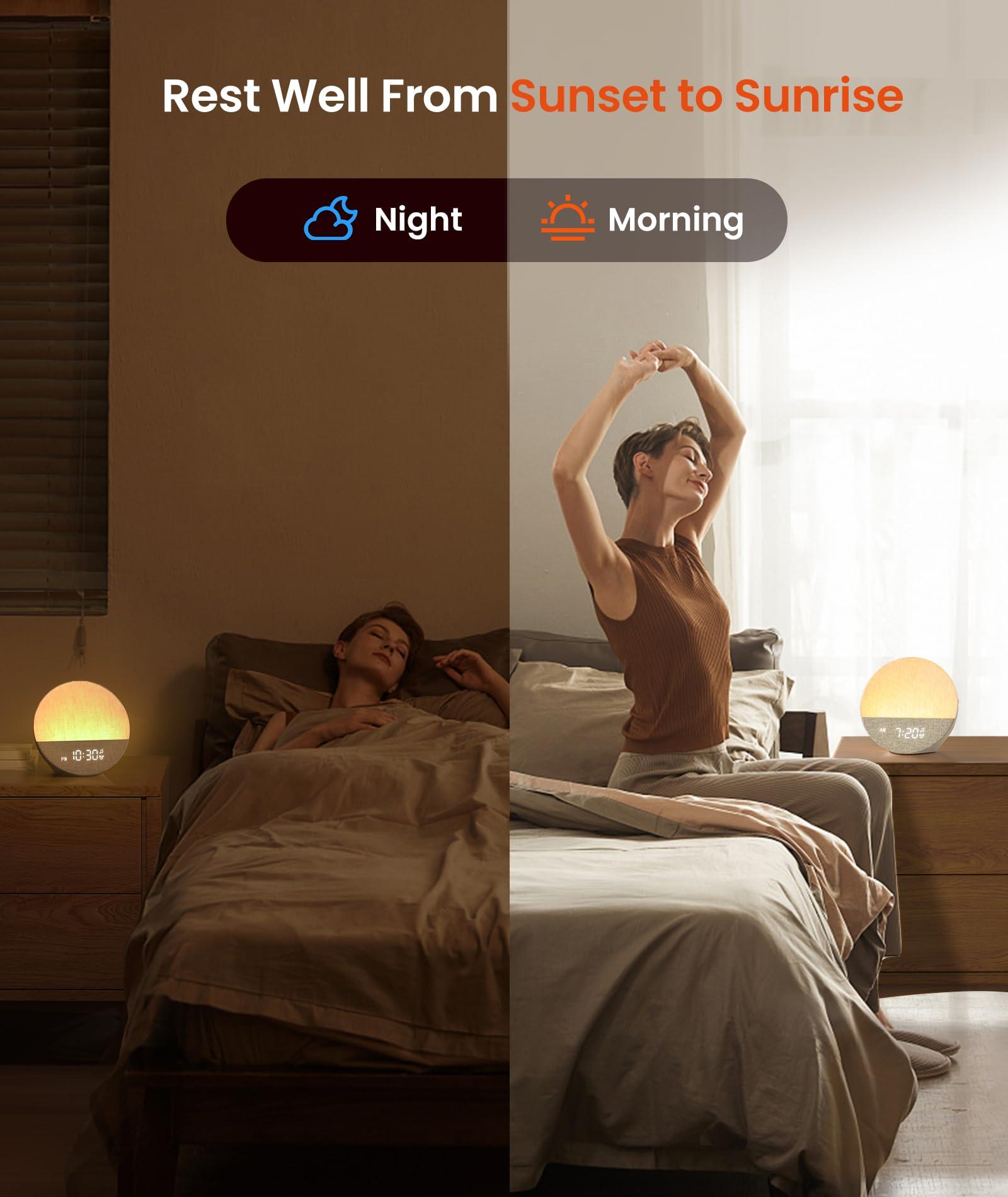 Dreamegg Dreamegg Sunrise 1 - Sunrise Alarm Clock, Sound Machine for Sleep, Customizable Sleep Routines, Dimmable Night Light, 29 Soothing Sounds, White Noise Machine, Wake Up Light for Bedrooms, Adults, Kids