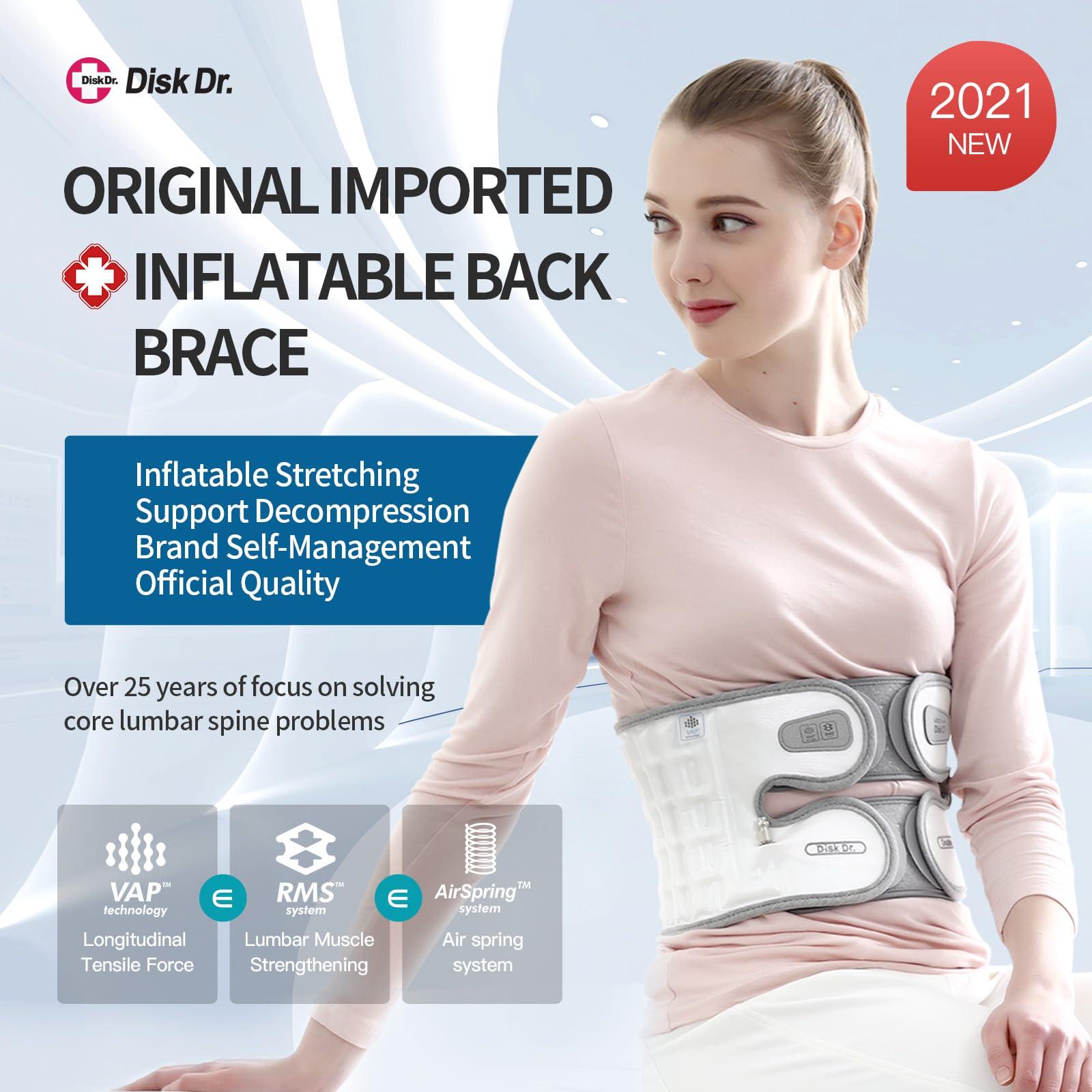 Disk Dr Disk Dr. Decompression Back Belt WG50-G2, Back Reliever W. Air Column Traction 2.0, Back Brace For Lower Back Pain Women&Men, Back Pain Belt, Back Brace Posture Corrector, Home/Work/Sport/Travel/Medical(3XL)