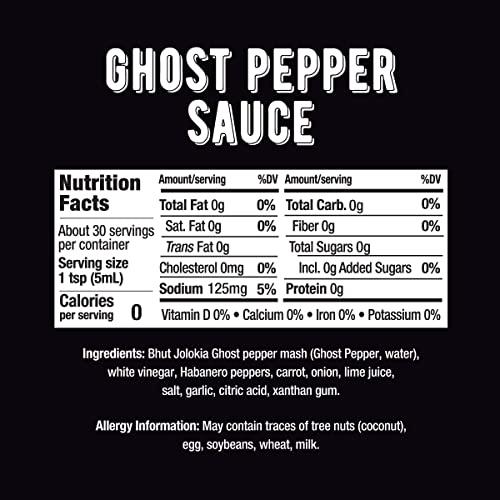 Melinda's Melinda’s Ghost Pepper Hot Sauce - Gourmet Extra Spicy Hot Sauce - Made with Fresh Ingredients, Ghost Peppers (Bhut Jolokia), Habanero Pepper, Carrot, Garlic, Lime Juice - 5oz, 4 Pack