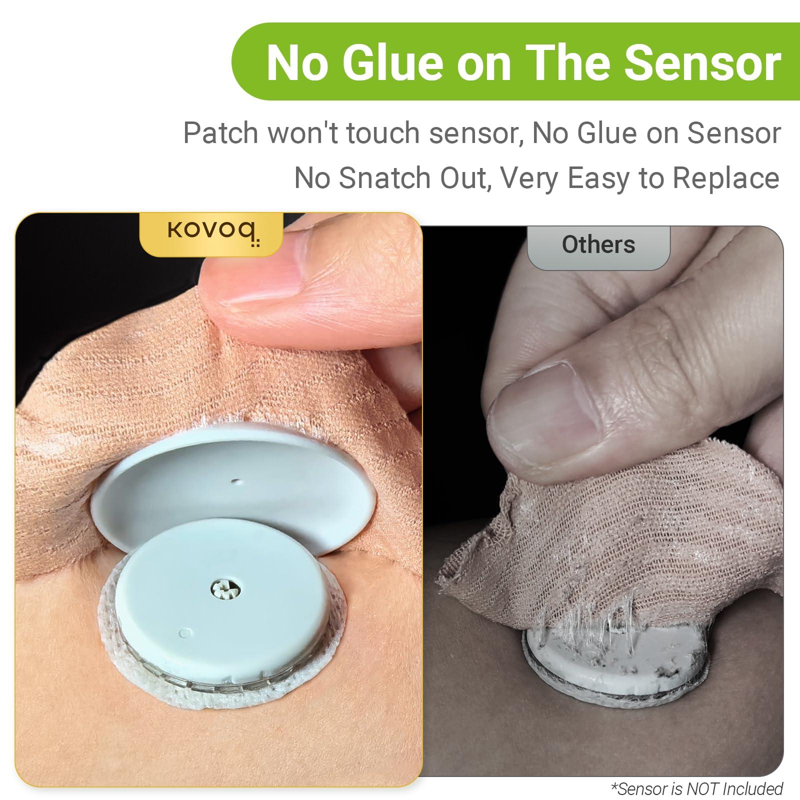 Kovoq Kovoq - Libre 2 Sensor Covers - 40-Pack Waterproof Adhesive Patches for Freestyle Libre 2 Sensor, 2 Hard Covers for Reliable Protection Against Bumps and Scratches, Breathable and Hypoallergenic (TAN)