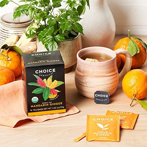 Choice Organics Choice Organics - Organic Mandarin Ginger Tea (6 Pack) - Organic Herbal Tea - 96 Tea Bags
