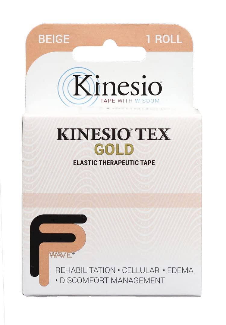 Kinesio Kinesio Taping - Elastic Therapeutic Athletic Tape Tex Gold FP - Beige – 2 in. x 16.4 ft