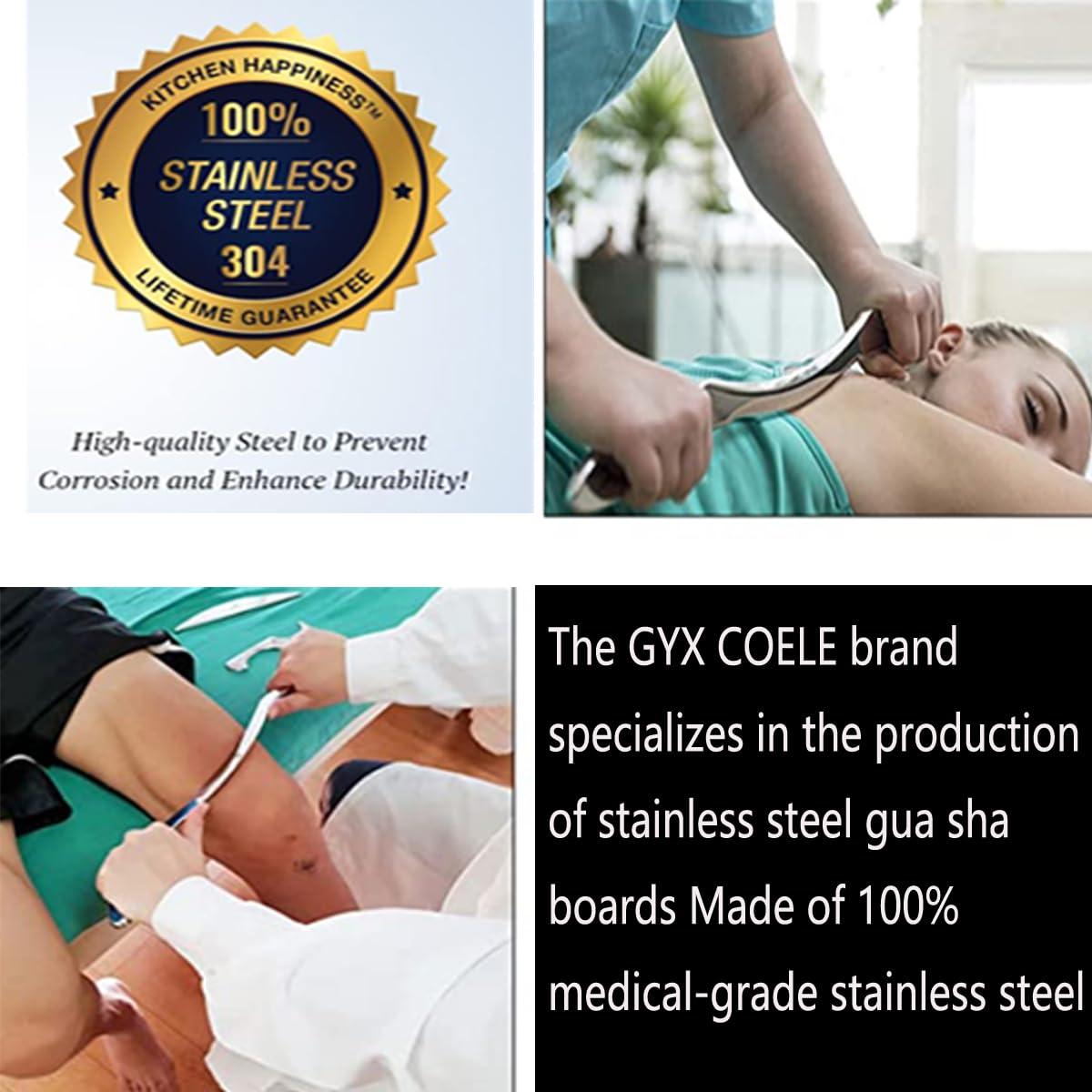 GYX COELE GYX COELE Muscle Scraper Stainless Steel Gua sha Scraping Massage Tool IASTM Tools Great Soft Tissue Mobilization Tool(Long bar)