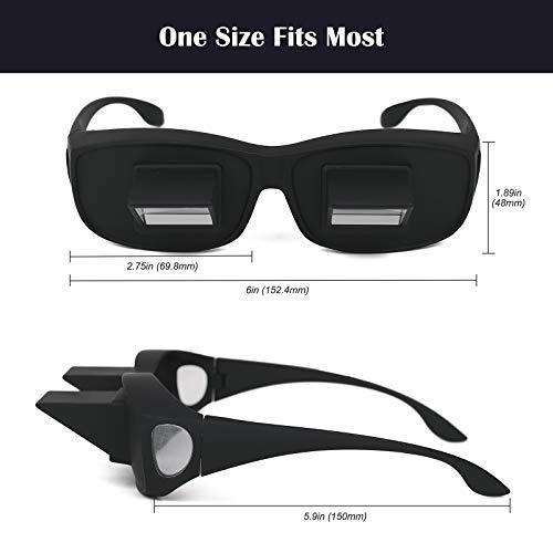 F Flammi Flammi Lazy Glasses Prism Glasses Horizontal Spectacles Lie Down for Reading/Watching TV (Plastic, Black)