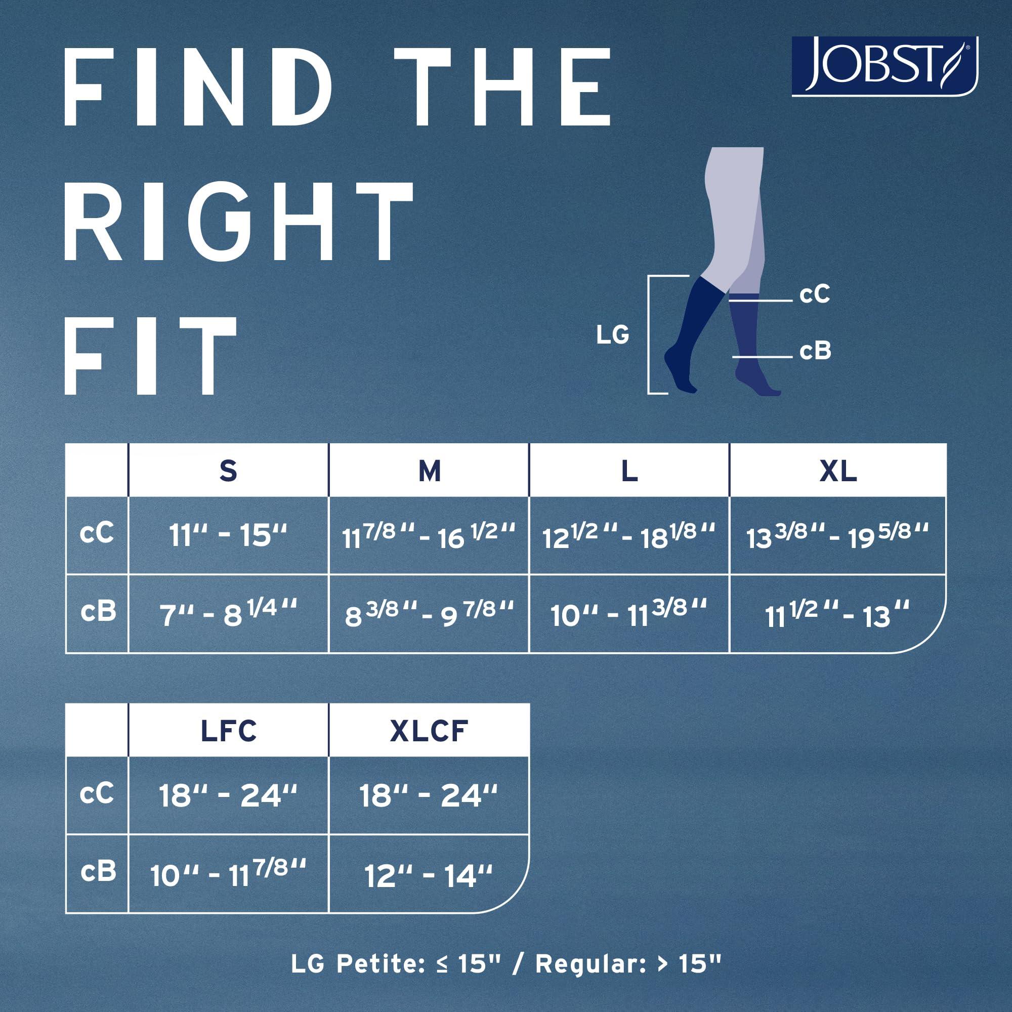 JOBST JOBST Relief Knee High Graduated Compression Socks, 20-30 mmHg - Comfortable Unisex Design - Closed Toe, Black, X-Large