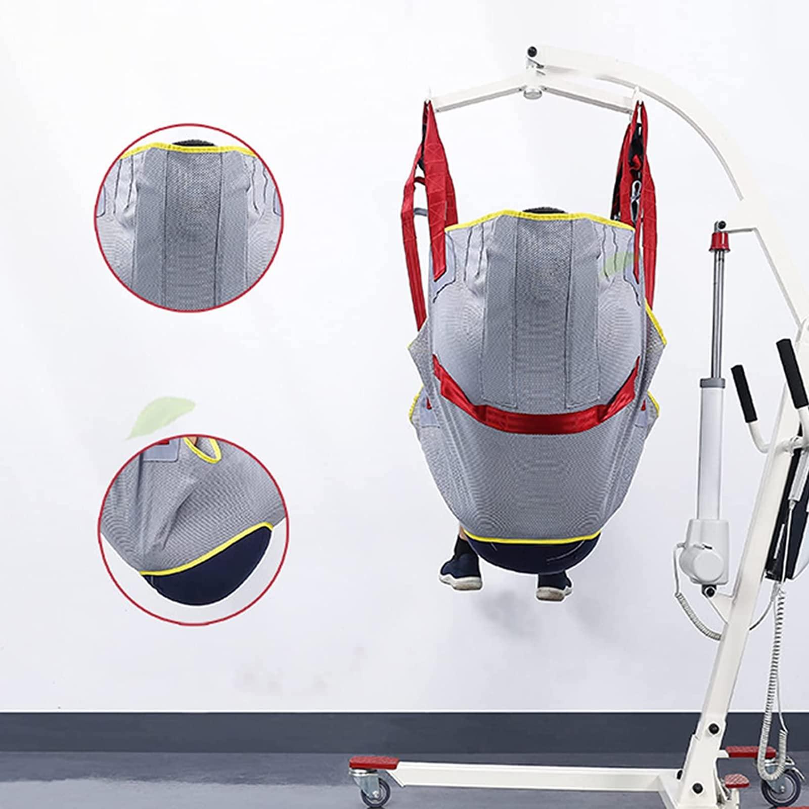 YXJPP Toileting Hoist Sling, Full Body Patient Lift Sling, Universal Mesh Bath Patient Lifting Hoist Sling with Head Support, for Disabled, 507 Lb