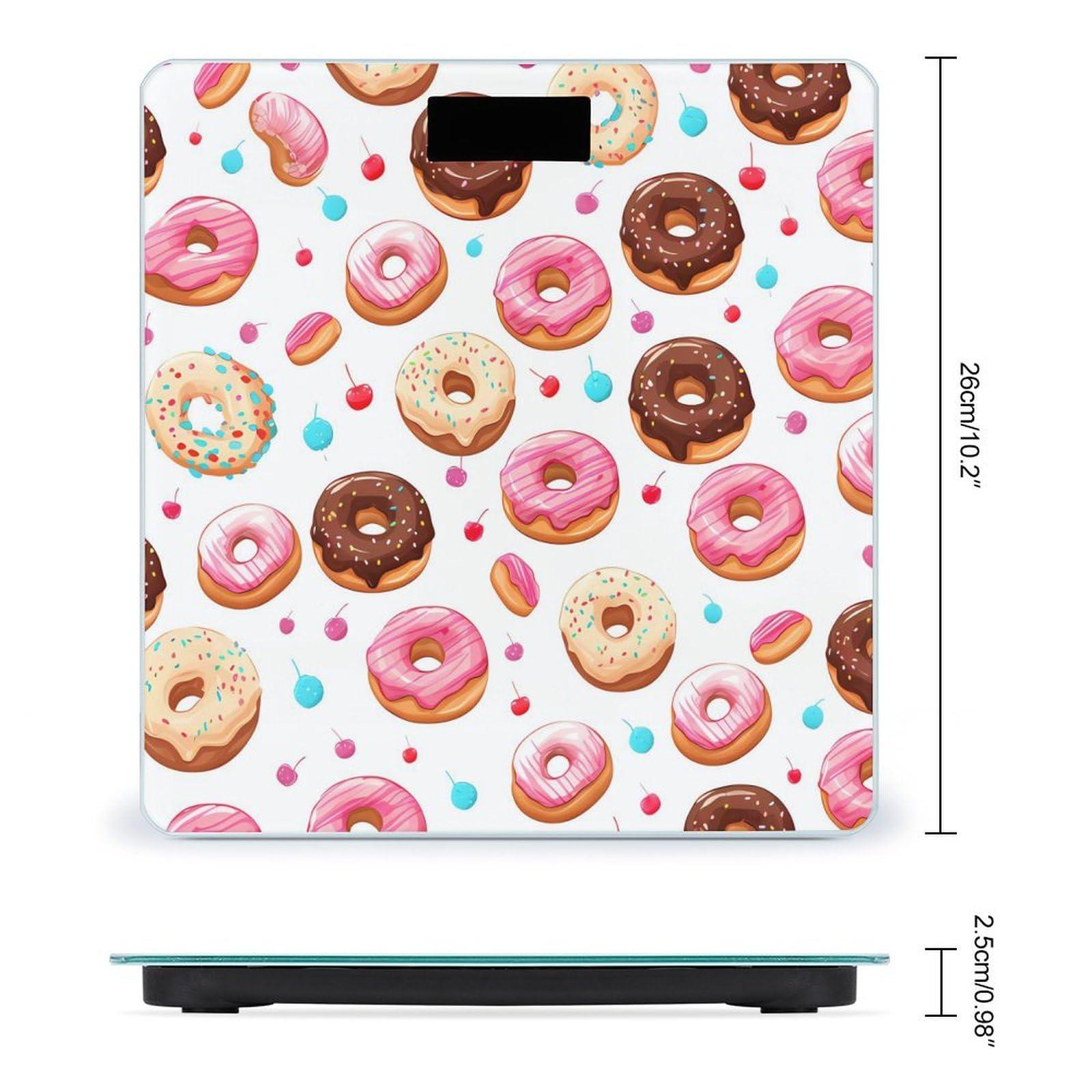 LJFABKY Donut Dood and Cherry Scale for Body Weight Smart Accurate Digital Bathroom Scale with Easy Read LCD, style