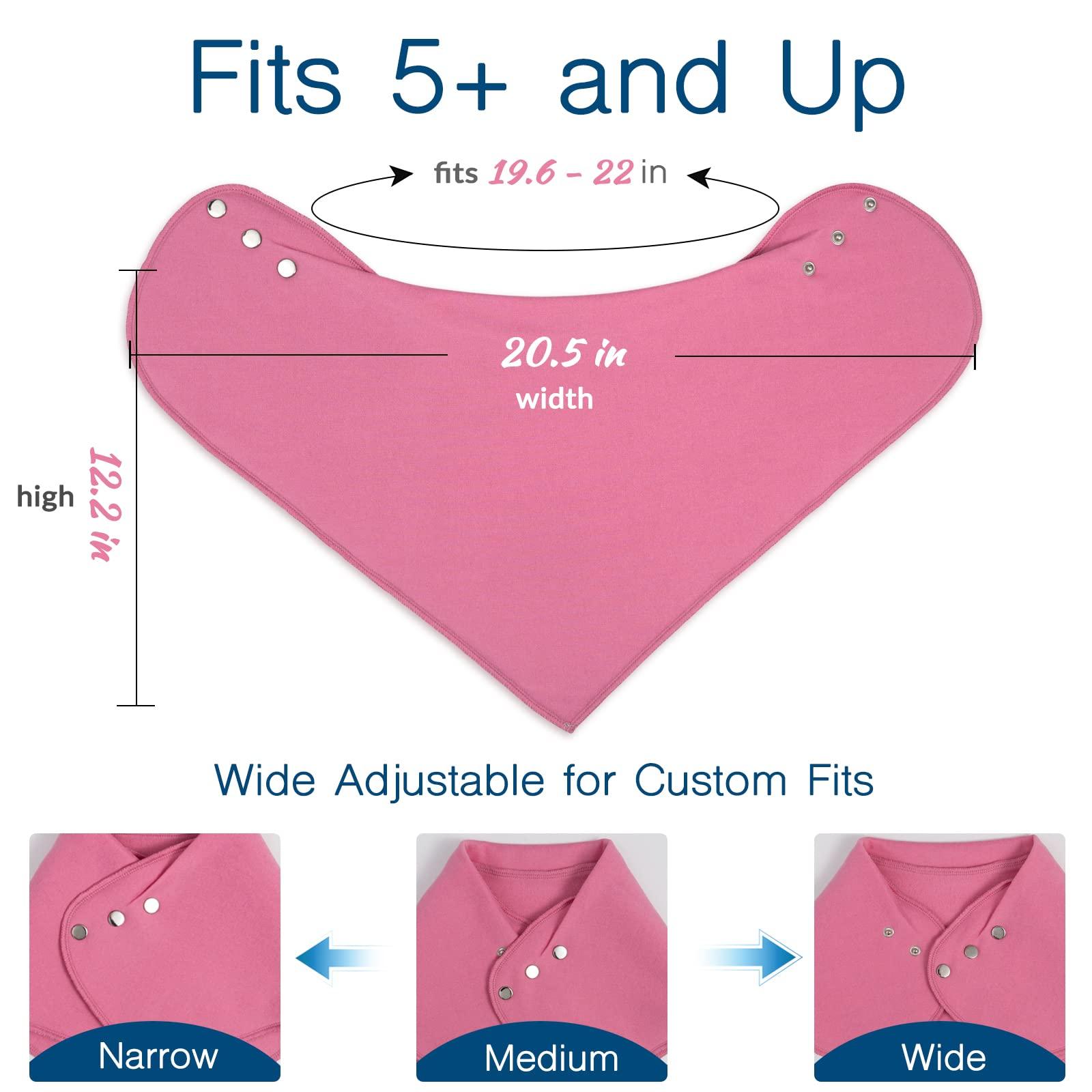 BozenTek Adult Drool Bib for Special Needs, 3 Pk Soft Absorbent Large Bandana Bibs Set for Kids 4+, Men Women, Teens & Adults, Special need bibs for Teens, Washable adult drool bibs