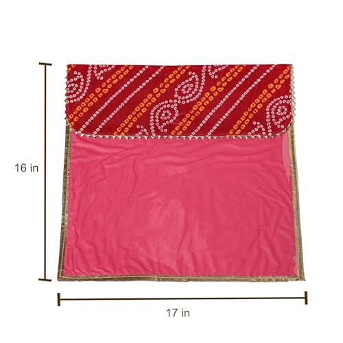 Desi Favors Desi Favors Saree Cover Fabric Bags, Indian Silk Saree Gifting/Storage Bag for Weddings, Reusable Cotton Saree Covers for Clothes Storage/Garment Bag, Travelling, Bulk - 16x17 Inch (Pack of 4)