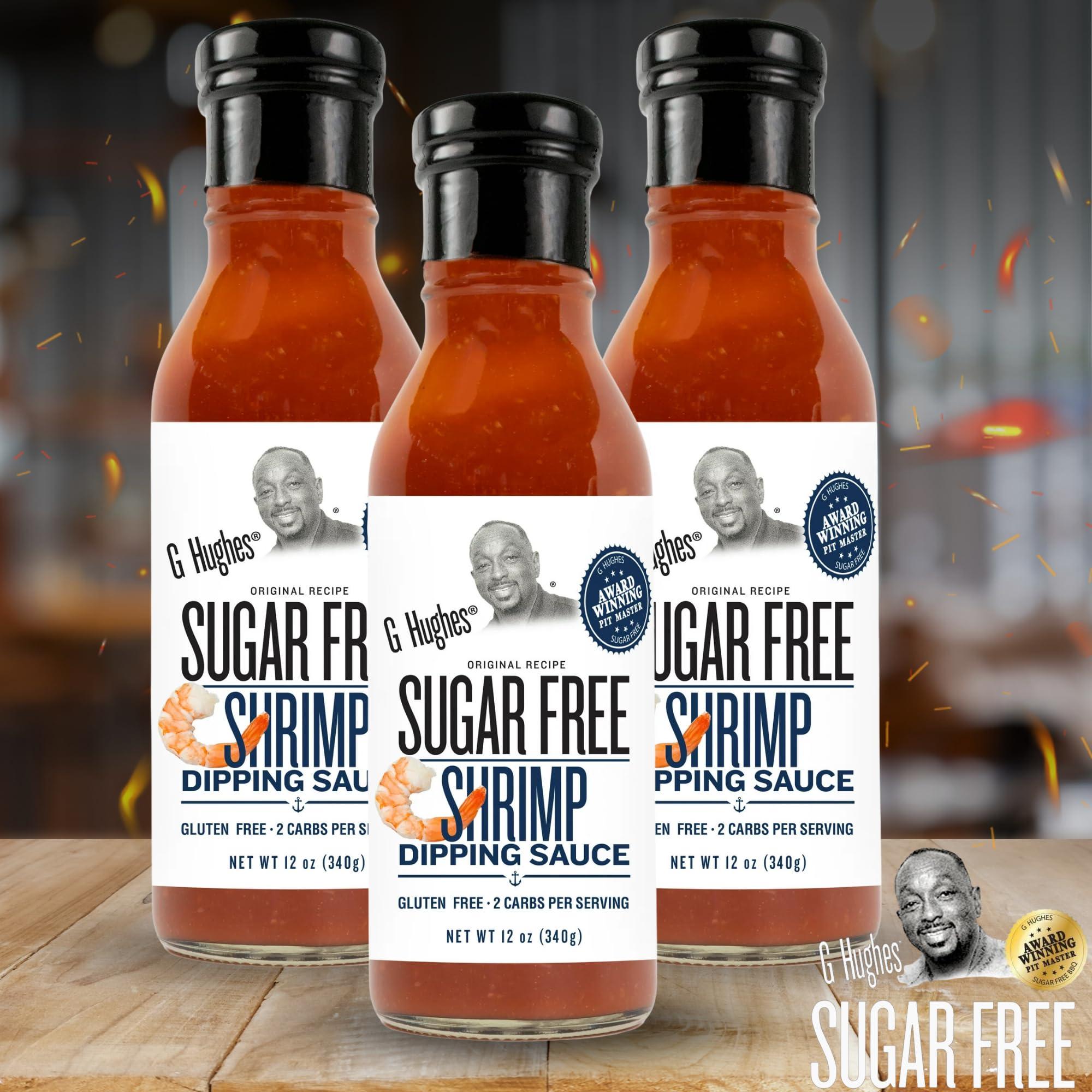 G Hughes G Hughes Sugar Free, Shrimp Dipping Sauce - Shrimp Sauce, Great Tasting Healthy Sauce, Shrimp Cocktail Sauce, No High Fructose Corn Syrup, Gluten Free - 12 Oz (3-Pack)