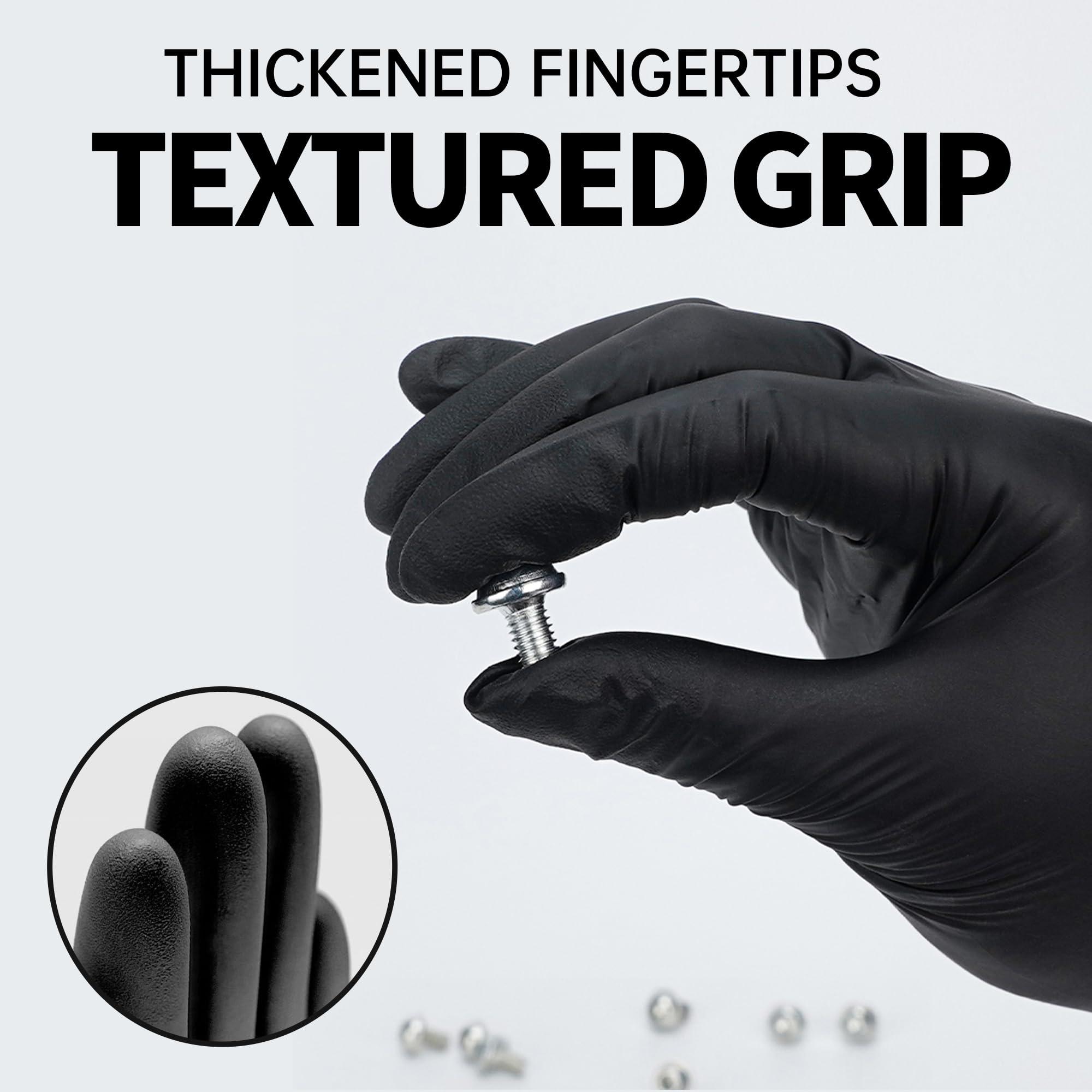 Supmedic Supmedic Basic Medical Nitrile Exam Gloves, Powder-Free Latex-Free Food Safe Cleaning Disposable Glove, Black Large 1000 Pcs