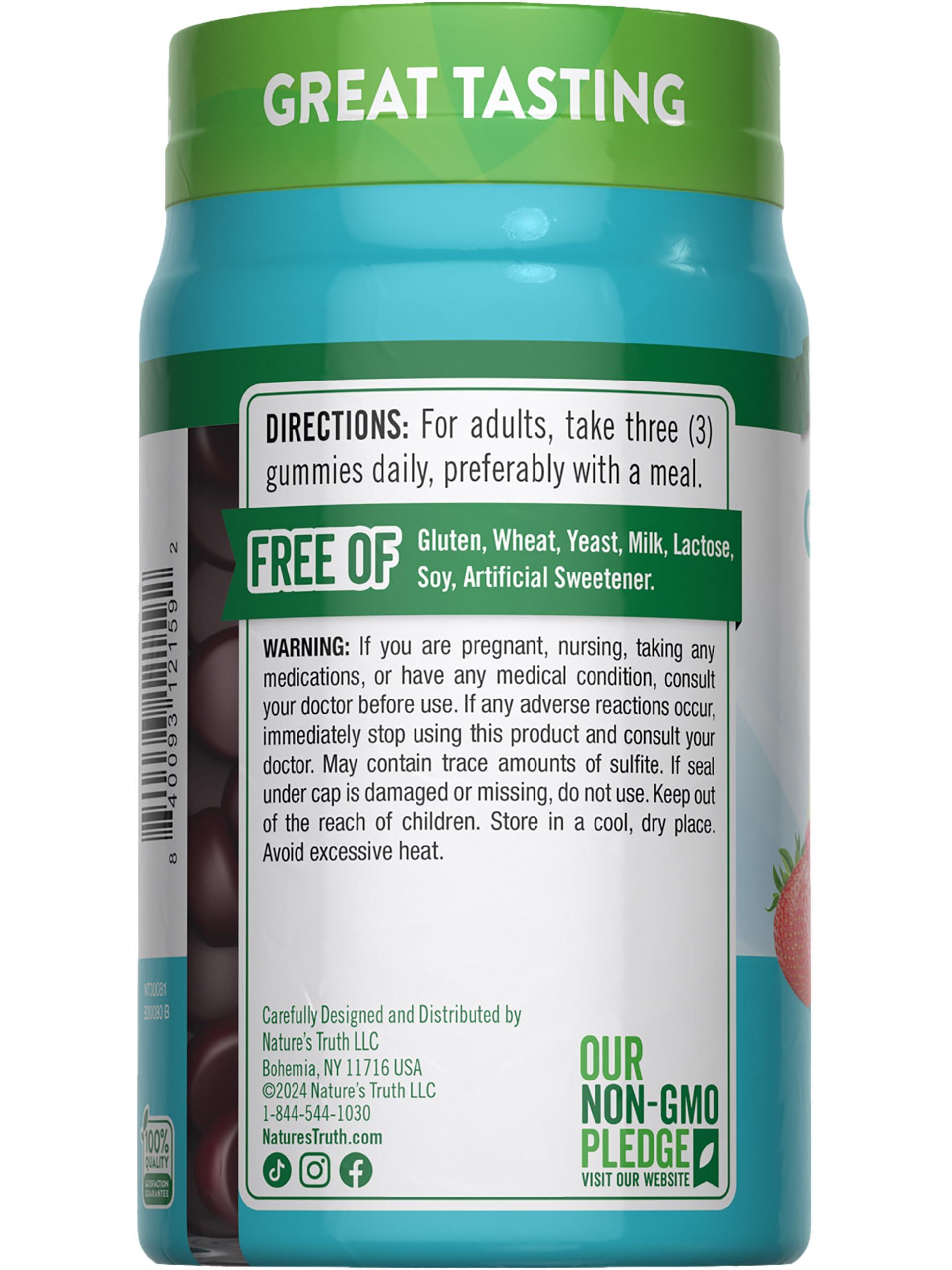 Nature\'s Truth Nature\'s Truth Multi Collagen Gummies | Type I, II, III, V, X | 60 Count | Non-GMO & Gluten Free Complex Supplement | Mixed Fruit Flavor