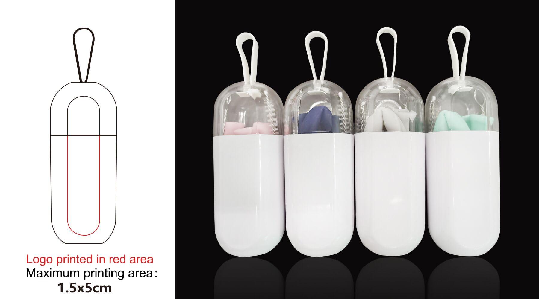 Grozon 50PCS Custom Bulk Silicone Straws Personalized Flexible Rubber Straws Customized Promotional Items with Logo Text