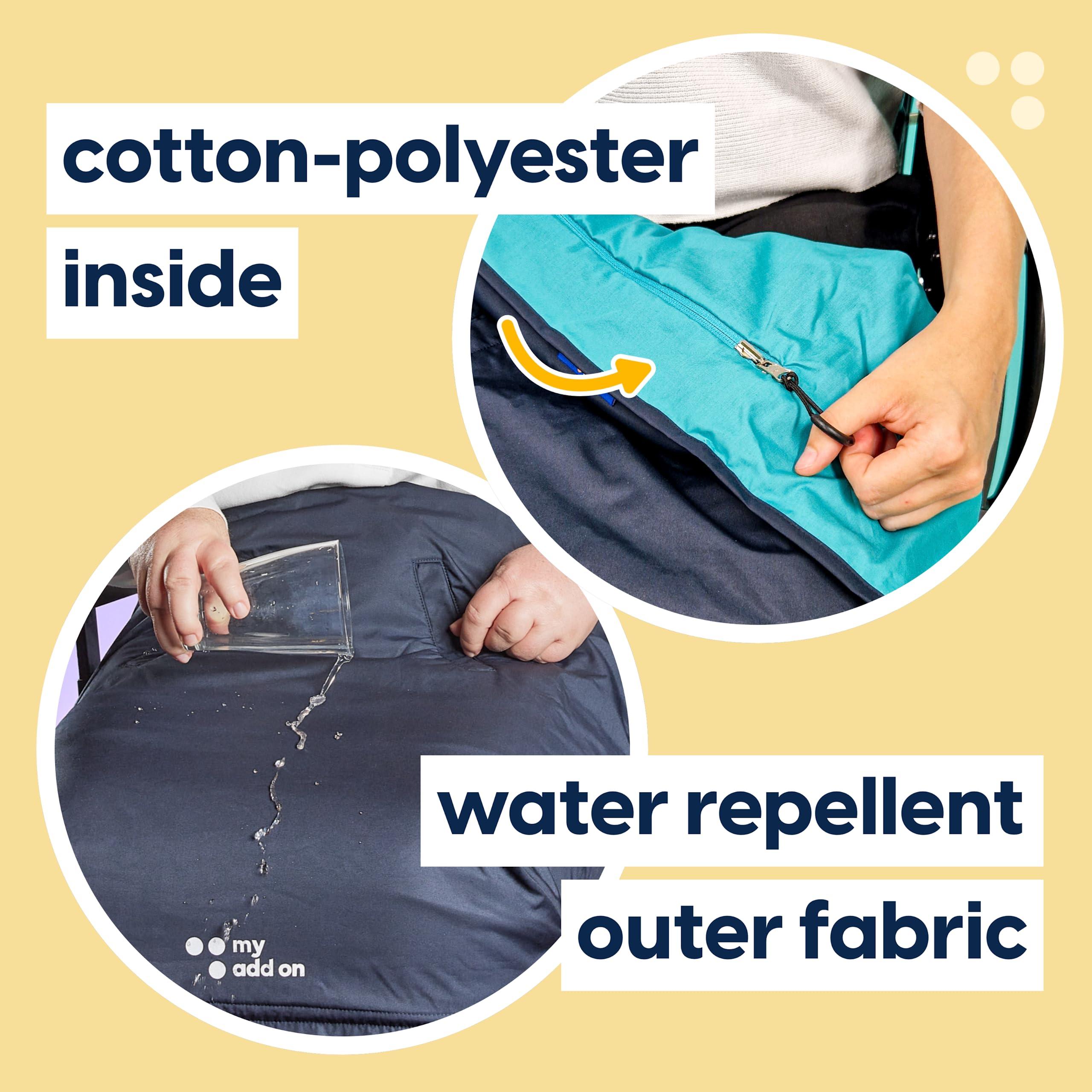 My Add On MyBlanket Summer, Lightweight & Compact Wheelchair Cozy with Light Cotton Lining, Wind & Waterproof, Remain Seated, Leg Protection Rain Cover, for Manual & Electric Wheelchair Users, Powerchair