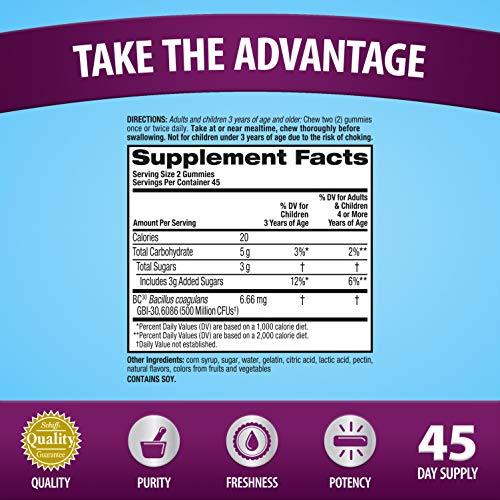 Digestive Advantage Digestive Advantage Probiotic Gummies For Digestive Health, Daily Probiotics For Women & Men, Support For Occasional Bloating, Minor Abdominal Discomfort & Gut Health, 90ct Superfruit