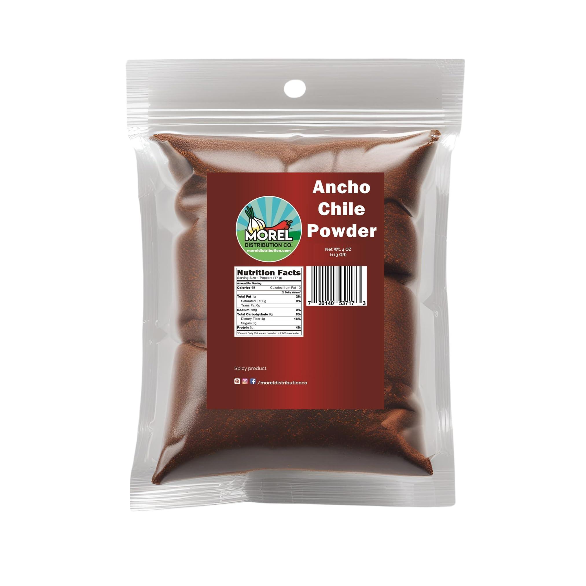 Morel Distribution Company Ancho Chile Powder, Ancho Chili Ground 4 oz and 1 lb. (4 OZ)