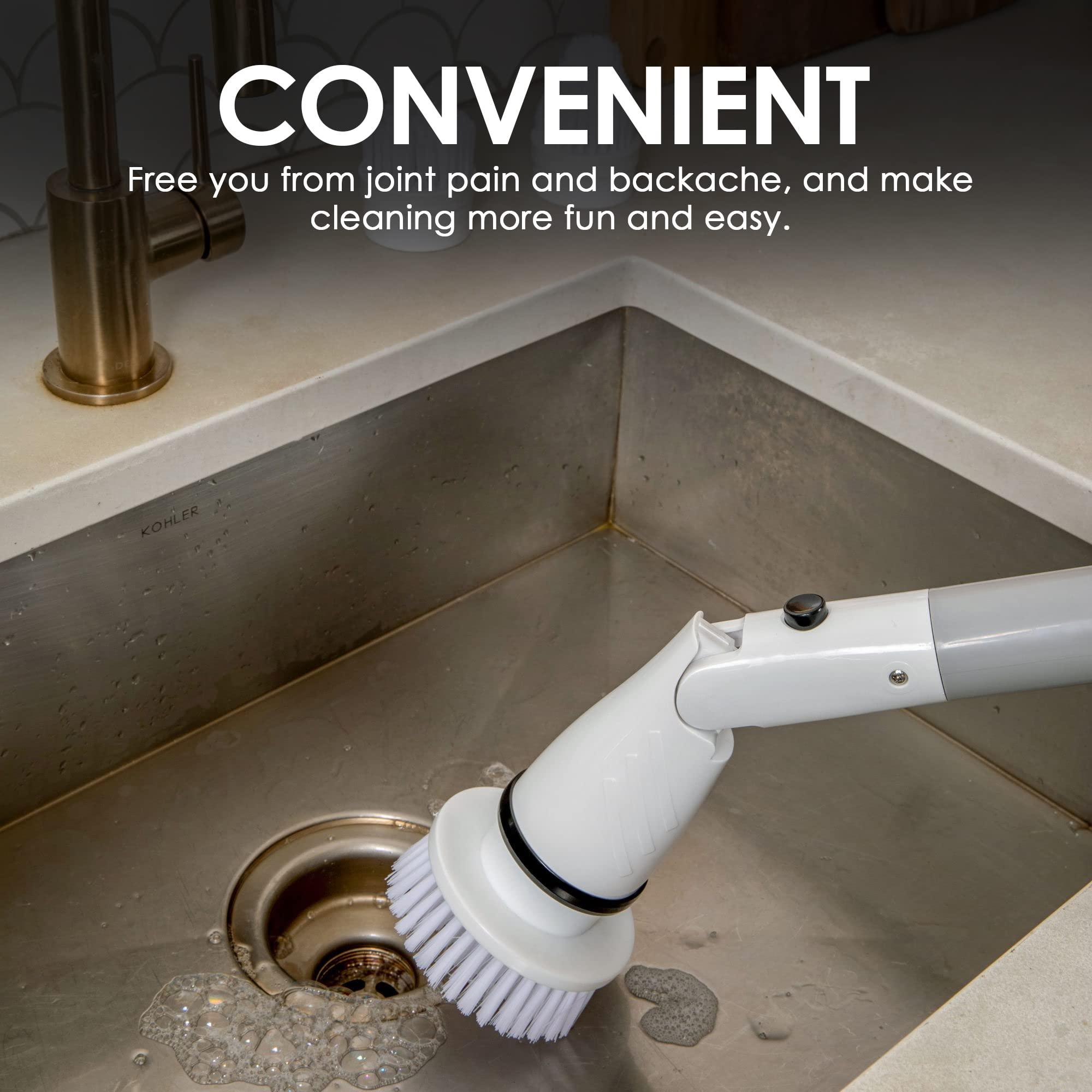 Standout Materials Electric Spin Scrubber, Cordless and Portable Power Scrubber Kit with Replaceable Brush Heads Cleaning Brush for Cleaning Tile, Sink, Window, Floor, Tub, Car