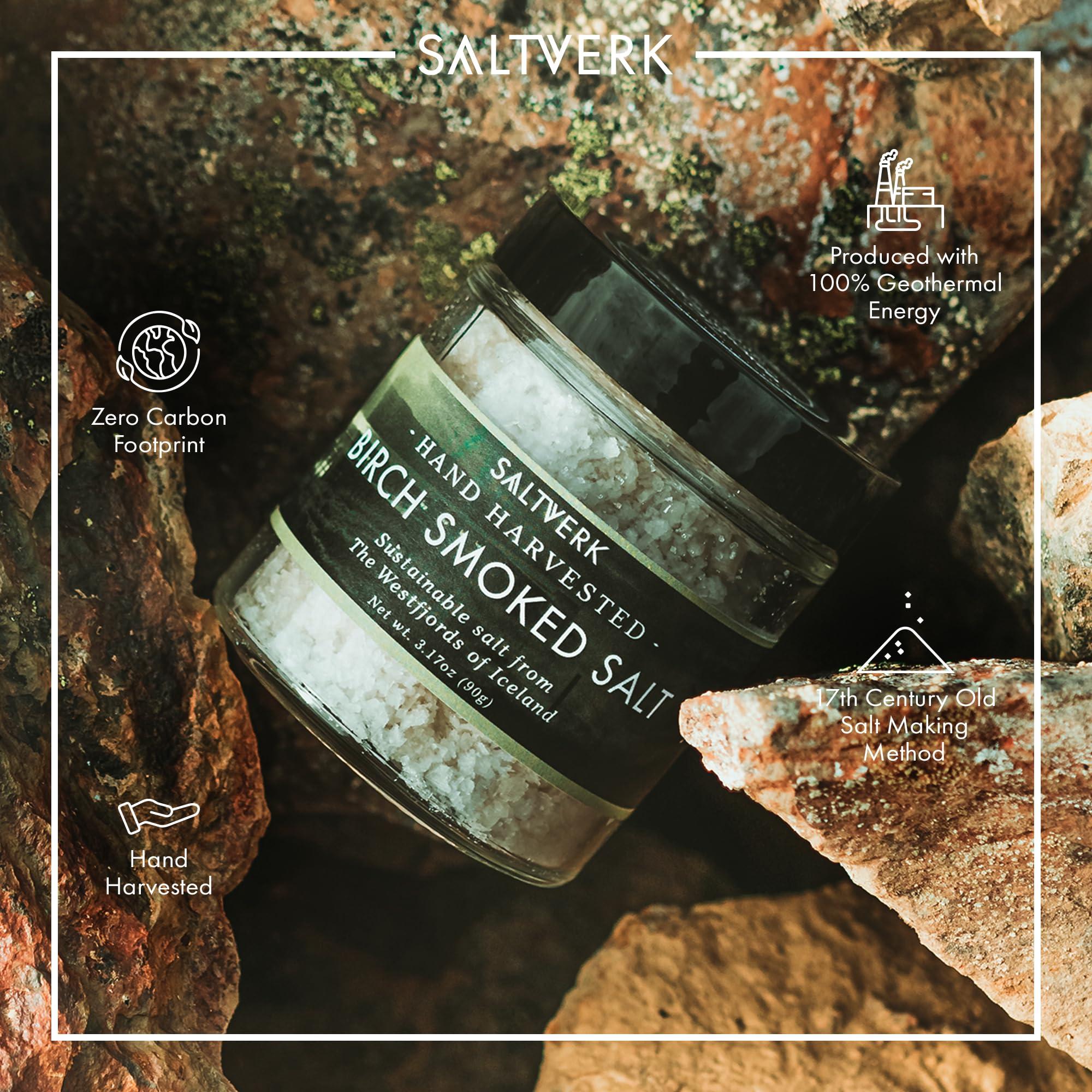 Saltverk Saltverk Icelandic Sea Salt - Flaky Pure + Birch Smoked Bundle