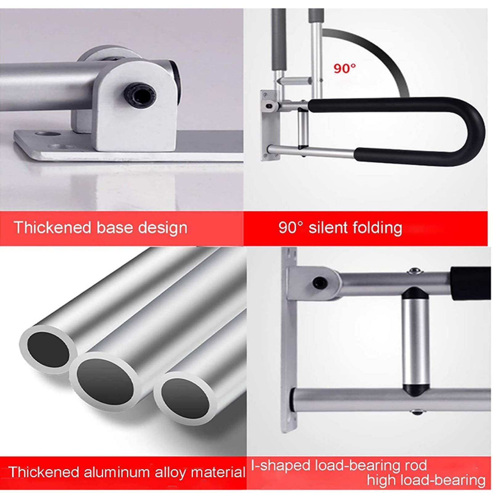 WeBert Bathroom Grab Rails,Shower Handicap Grab Bars, Shower Handles for Elderly, Disabled Flip-up Bathroom Grab Bar Toilet Handrails Hand Grips Handle Shower Assist Aid, Length 60 Cmblack (Color : Black)