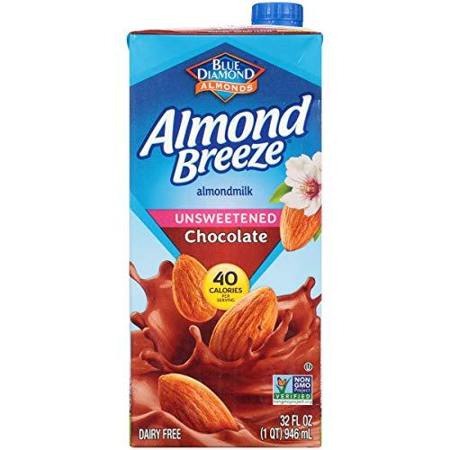 Blue Diamond Almonds Almond Breeze Dairy Free Almondmilk, Unsweetened Chocolate, 32-Ounce Boxes (Pack of 12)