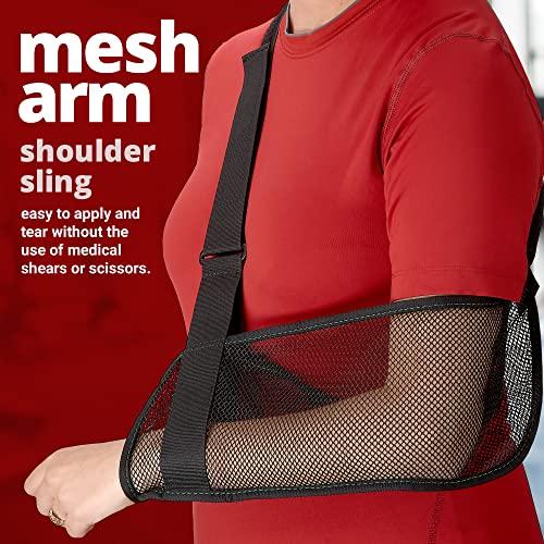 MEDca Mesh Arm Shoulder Sling - Shoulder Immobilizer for Shower - Adjustable Arm Brace Support for Rotator Cuff, Elbow and Other Injury Right/Left & Splint Elevation Support for Men and Women