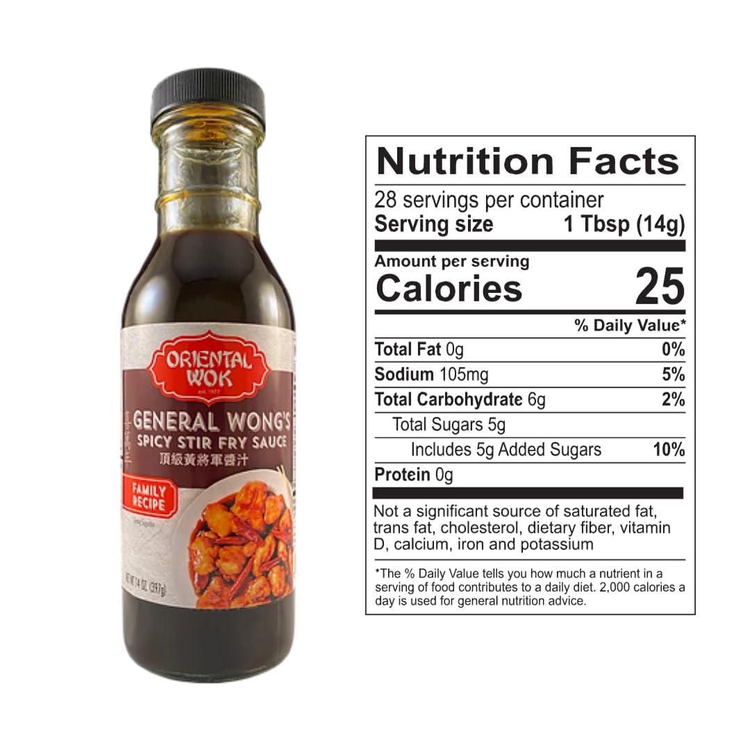 Oriental Wok Oriental Wok Gourmet General Wong\'s Spicy Stir Fry Sauce, Umami-Infused Gourmet Sauce, Timeless Taste & Contemporary Convenience, 14 oz (1 Pack)