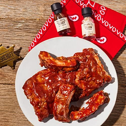 Thoughtfully Thoughtfully Gourmet, Wild Western-Themed BBQ Sauce and Rubs Book Gift Set, Includes Honey BBQ, Montreal BBQ Rub & More, Great Gift for Men, Set of 12